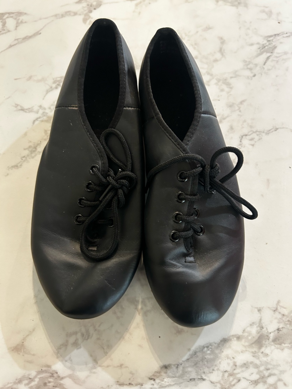 Black Lace-Up Tap Dance Shoes